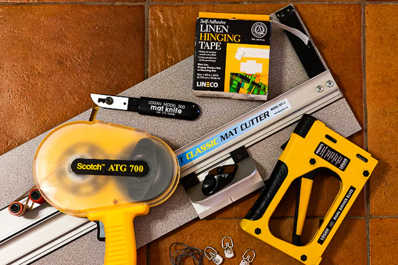 A picture of my picture framing tools.   Custom framing and matts by Jeffrey Meyer Photography. 