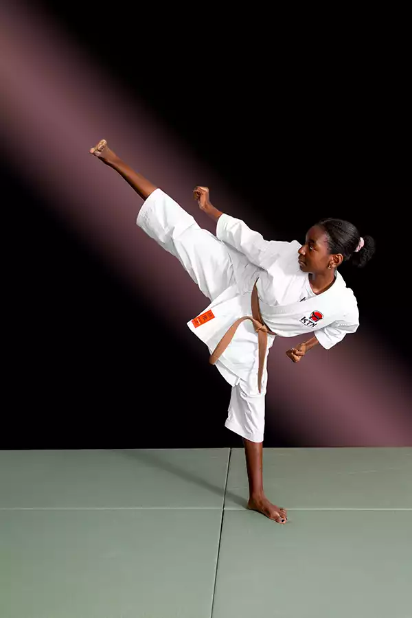 KTK Martial Arts student performing a brown belt kata. Sport photography by Jeffrey Meyer