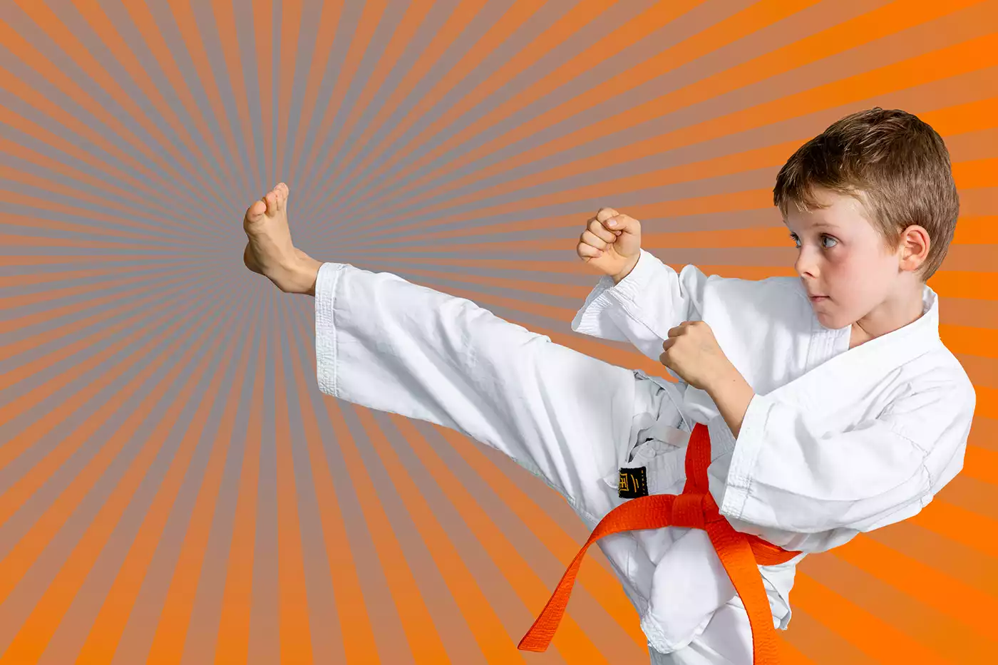 KTK Martial Arts student performing an orange belt kata. Sport photography by Jeffrey Meyer