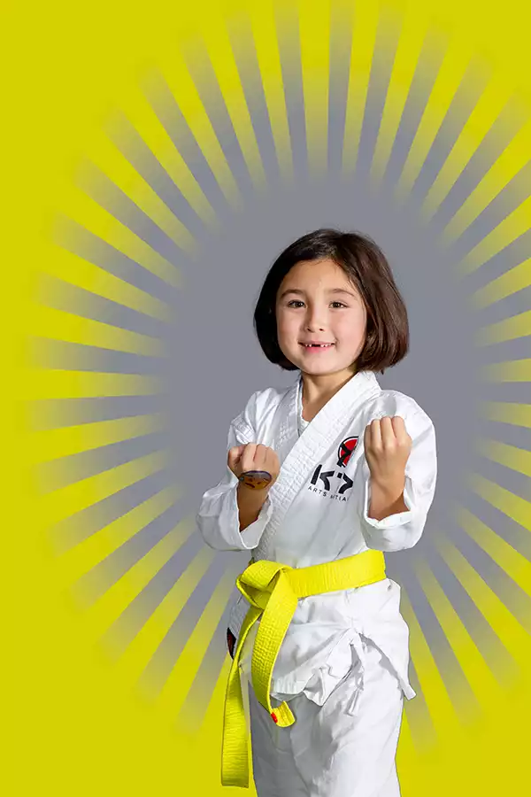 KTK Martial Arts student performing a yellow belt kata. Sport photography by Jeffrey Meyer