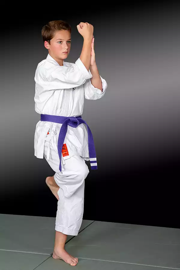 KTK Martial Arts student performing a purple belt kata. Sport photography by Jeffrey Meyer
