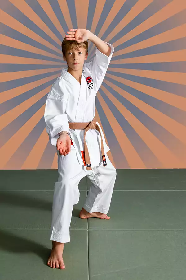 KTK Martial Arts student performing a brown belt kata. Sport photography by Jeffrey Meyer